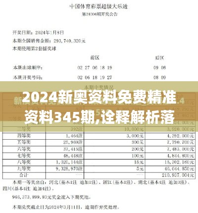 2024新奥资料免费精准资料345期,诠释解析落实_KP10.584
