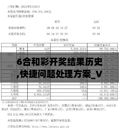 6合和彩开奖结果历史,快捷问题处理方案_VR版8.319