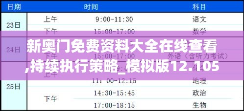 新奥门免费资料大全在线查看,持续执行策略_模拟版12.105