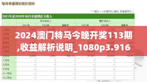2024澳门特马今晚开奖113期,收益解析说明_1080p3.916