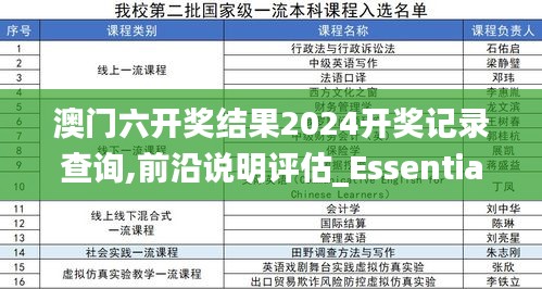 澳门六开奖结果2024开奖记录查询,前沿说明评估_Essential8.368