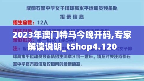 2023年澳门特马今晚开码,专家解读说明_tShop4.120