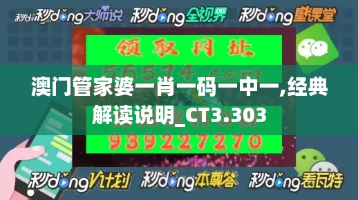 澳门管家婆一肖一码一中一,经典解读说明_CT3.303