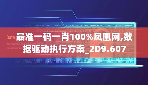 最准一码一肖100%凤凰网,数据驱动执行方案_2D9.607