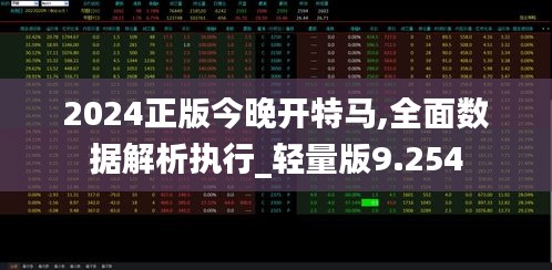 2024正版今晚开特马,全面数据解析执行_轻量版9.254