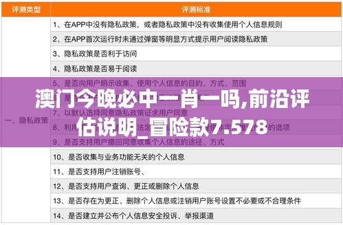 澳门今晚必中一肖一吗,前沿评估说明_冒险款7.578