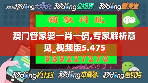 澳门管家婆一肖一码,专家解析意见_视频版5.475