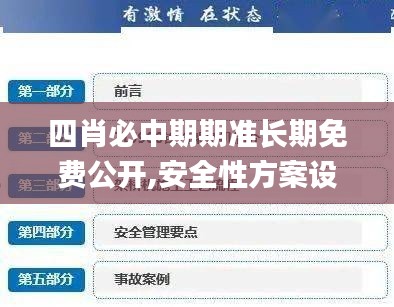 四肖必中期期准长期免费公开,安全性方案设计_Tizen15.291