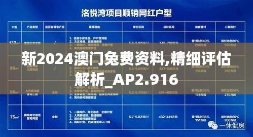 新2024澳门兔费资料,精细评估解析_AP2.916