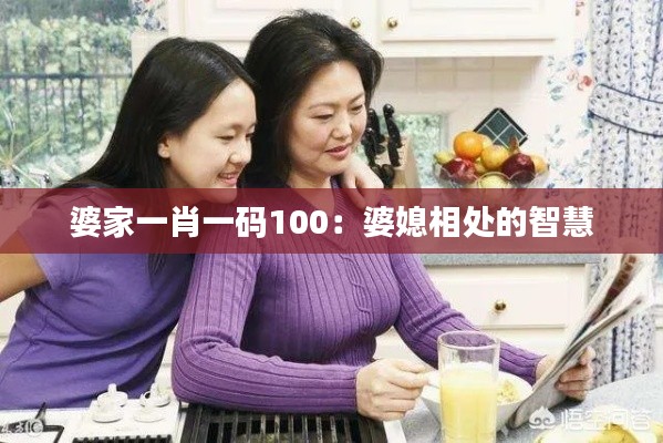 婆家一肖一码100：婆媳相处的智慧