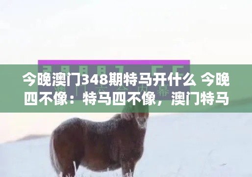 今晚澳门348期特马开什么 今晚四不像：特马四不像，澳门特马的未知之旅
