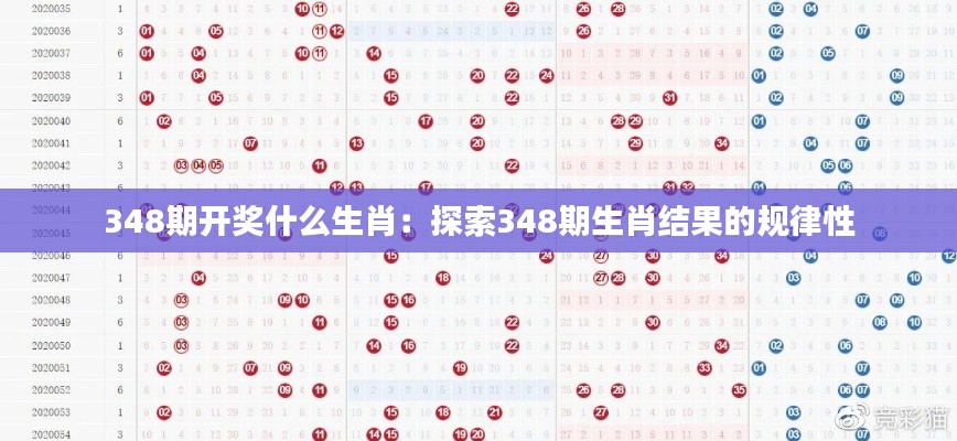 348期开奖什么生肖：探索348期生肖结果的规律性