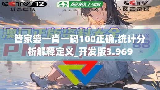 管家婆一肖一码100正确,统计分析解释定义_开发版3.969
