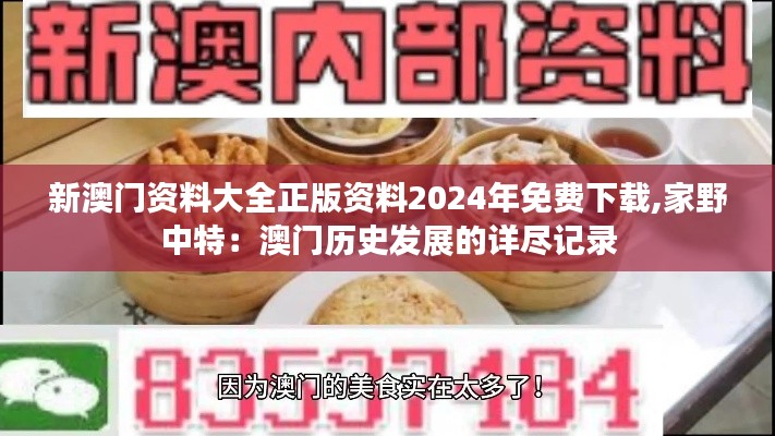 新澳门资料大全正版资料2024年免费下载,家野中特：澳门历史发展的详尽记录