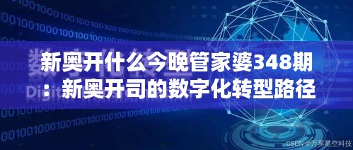 新奥开什么今晚管家婆348期：新奥开司的数字化转型路径探讨
