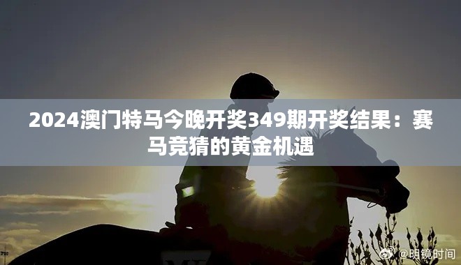 2024澳门特马今晚开奖349期开奖结果：赛马竞猜的黄金机遇