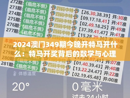 2024澳门349期今晚开特马开什么：特马开奖背后的数学与心理学