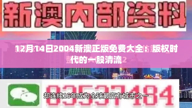 12月14日2004新澳正版免费大全：版权时代的一股清流