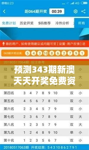预测343期新澳天天开奖免费资料：中奖率的秘密武器