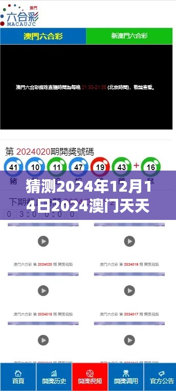 猜测2024年12月14日2024澳门天天开好彩大全开奖结果：内幕消息的探讨