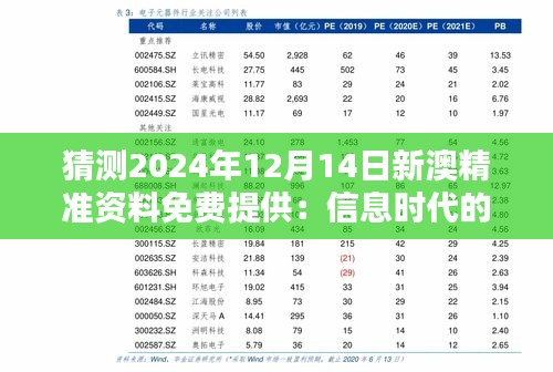 猜测2024年12月14日新澳精准资料免费提供：信息时代的新趋势