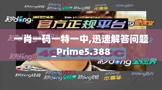 一肖一码一特一中,迅速解答问题_Prime5.388