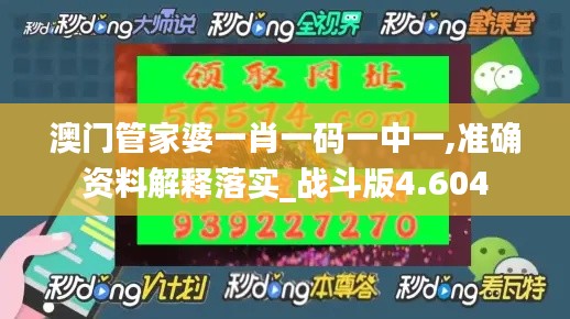 澳门管家婆一肖一码一中一,准确资料解释落实_战斗版4.604