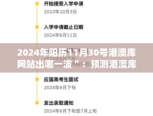 2024年阳历11月30号港澳库网站出哪一波＂：预测港澳库网站的重大更新及影响