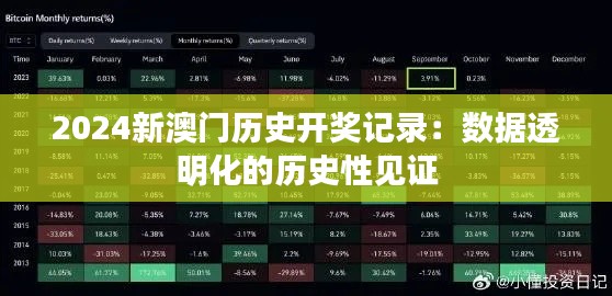 2024新澳门历史开奖记录：数据透明化的历史性见证