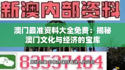澳门最准资料大全免费：揭秘澳门文化与经济的宝库