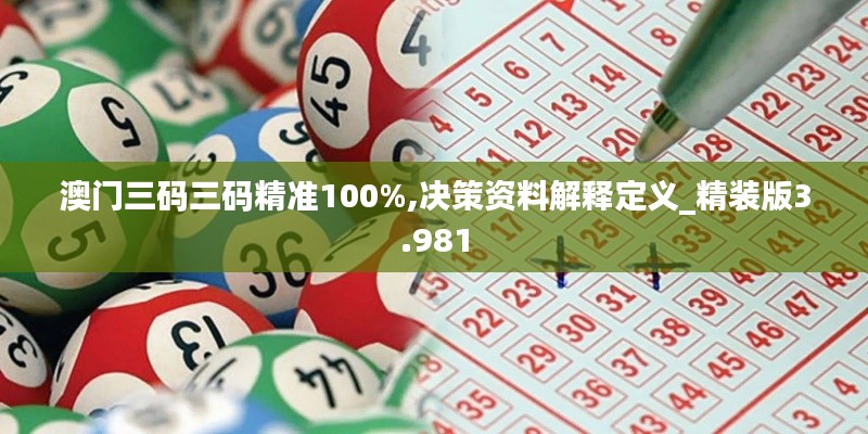 澳门三码三码精准100%,决策资料解释定义_精装版3.981