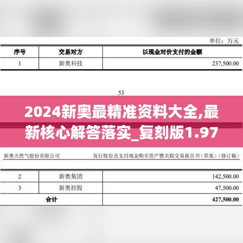 2024新奥最精准资料大全,最新核心解答落实_复刻版1.972