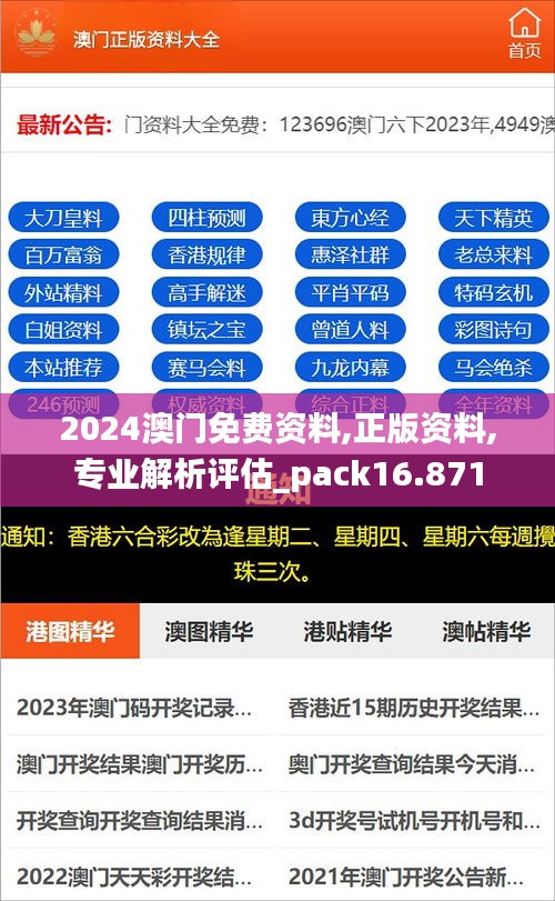 2024澳门免费资料,正版资料,专业解析评估_pack16.871