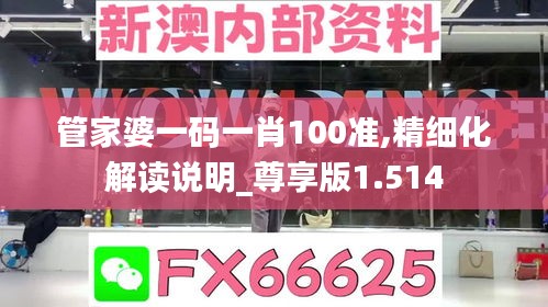 管家婆一码一肖100准,精细化解读说明_尊享版1.514