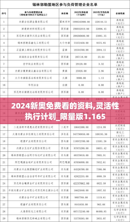 2024新奥免费看的资料,灵活性执行计划_限量版1.165