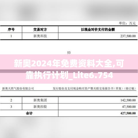 新奥2024年免费资料大全,可靠执行计划_Lite6.754