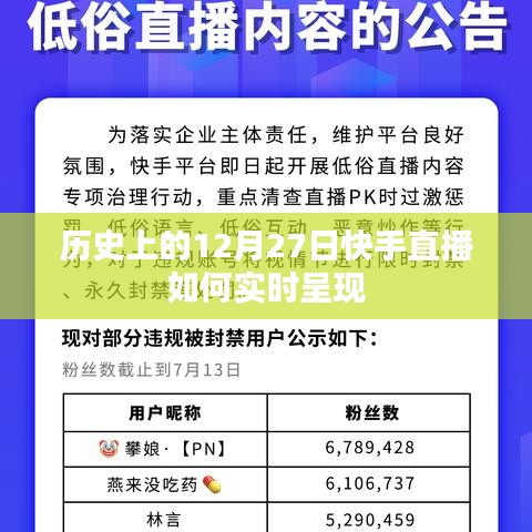 快手直播，历史性的12月27日实时呈现