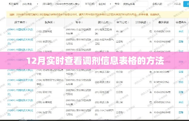12月考研调剂信息实时查看攻略，高效查询表格方法