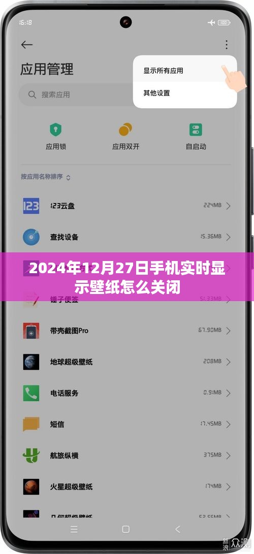 如何关闭手机实时显示壁纸（日期，2024年12月27日）