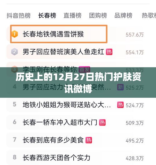 历史上的护肤资讯微博盘点，12月27日热门护肤资讯