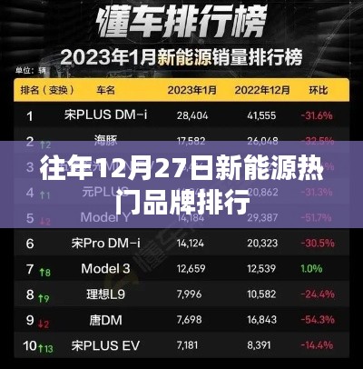 新能源热门品牌历年排行榜揭晓