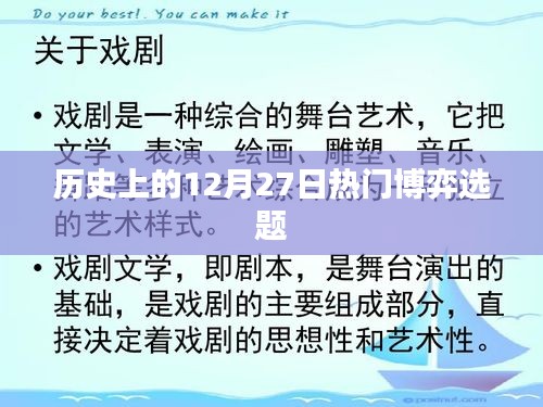 历史上的博弈热点，揭秘十二月二十七日的博弈选题