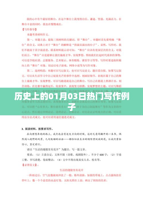 一月三日历史上的热门写作事件回顾