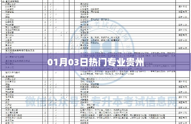 贵州热门专业动态，01月03日最新资讯