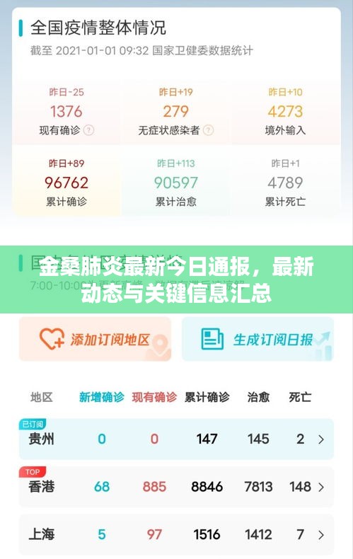 金桑肺炎最新今日通报，最新动态与关键信息汇总
