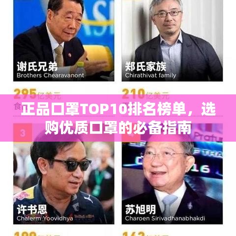 正品口罩TOP10排名榜单，选购优质口罩的必备指南