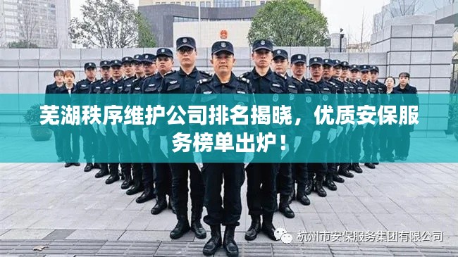 芜湖秩序维护公司排名揭晓，优质安保服务榜单出炉！