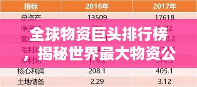 全球物资巨头排行榜，揭秘世界最大物资公司排名！