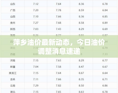 萍乡油价最新动态，今日油价调整消息速递