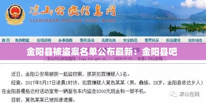 金阳县被盗案名单公布最新：金阳县吧 